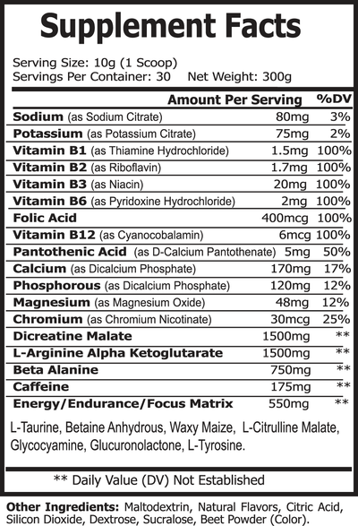 Nitric Shock Pre-Workout (Honeydew Watermelon) - Vital Root Nutrition